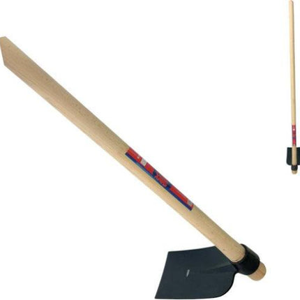 Landhak 12 cm met gesmeed stalen blad en houten steel van 130 cm