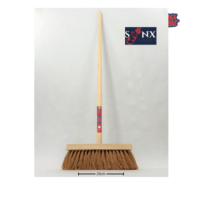 Synx Tools Zaalveger 29 cm - Zachte bezems haren - Tuin - Veger - Schoonmaken - Bezem - Incl. Steel 120cm