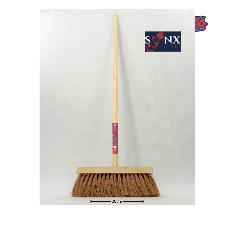 Synx Tools Zaalveger 29 cm - Zachte bezems haren - Tuin - Veger - Schoonmaken - Bezem - Incl. Steel 120cm
