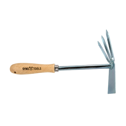 Synx Tools handschoffel met drie tanden voor onkruid verwijderen