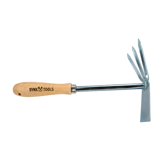 Synx Tools handschoffel met drie tanden voor onkruid verwijderen