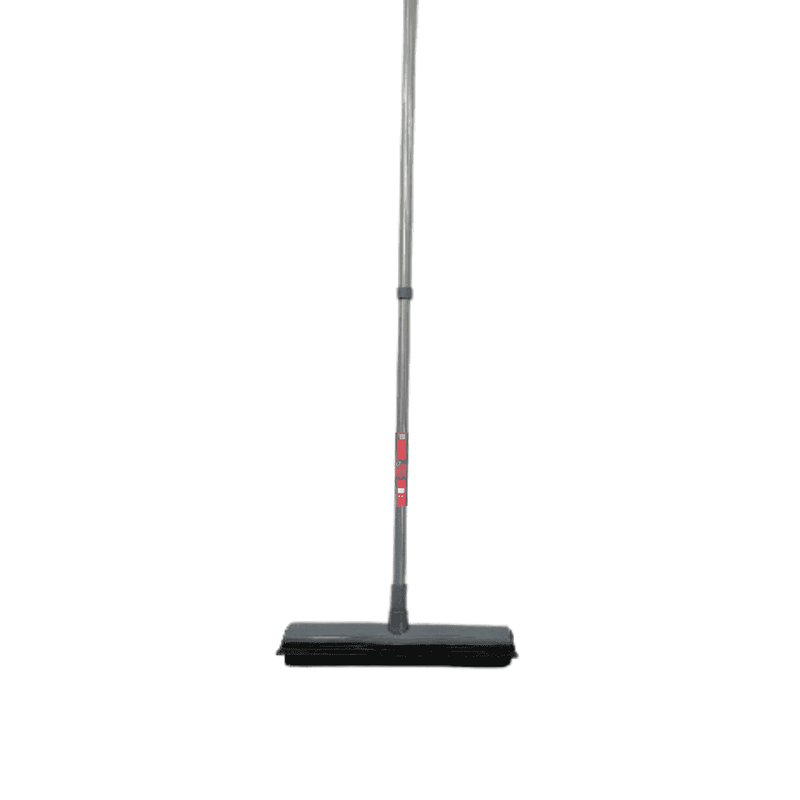 Synx Tools Zachte rubberen  bezem binnen Vloertrekker 30cm - Pet hair remover bezems - kappersbezem met steel - Vloertrekkers badkamer
