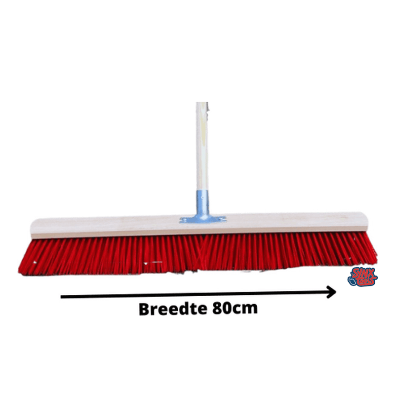 Synx Tools Stalbezem Kunststof bezem 80 cm - Straatbezem - Schrobborstels - Bezems - Buitenbezem  Kunststof haren -met  Steel 160 cm