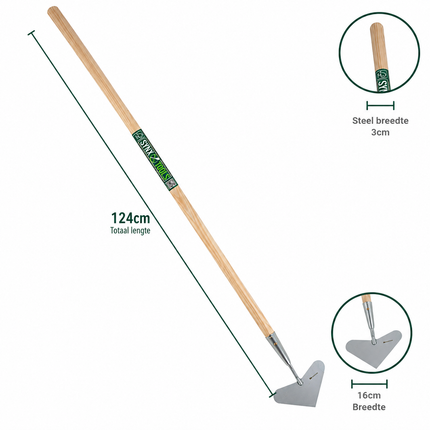 Verzinkt stalen Synx Tools hartschoffel 16 cm met totale lengte van 124 cm
