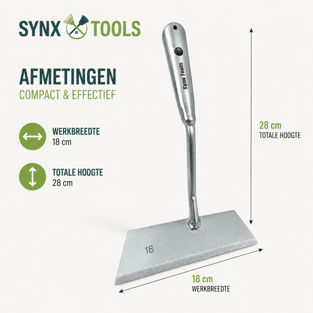 Stalen schoffel 18 cm zonder steel geschikt voor 28 mm houten steel