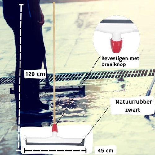 Vloertrekker Kunststof 45cm met Steel 120cm