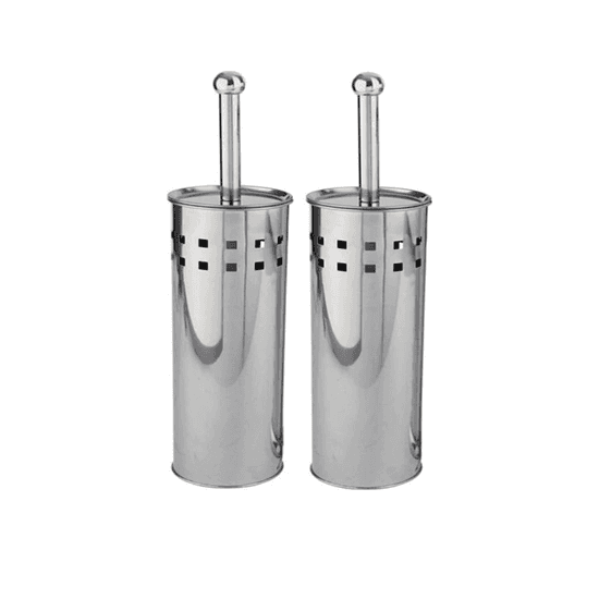 2x RVS Toiletborstel - Toiletborstelhouder - Zilver