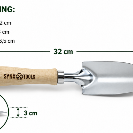 Verplantschepje van Synx Tools voor tuinwerk, kamerplanten, bloempotten en plantenbakken