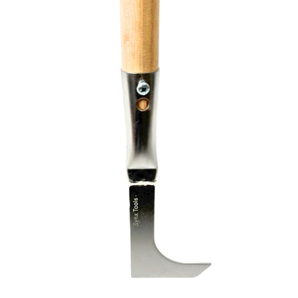 Synx Tools Fugenmesser 150 cm und Straßenbesen mit Stiel 120 cm 30 cm grün – Kehrmaschine – Reinigung – Unkrautbürste – Unkrautmesser – Schaber – Fugenschaber mit Stiel 150 cm