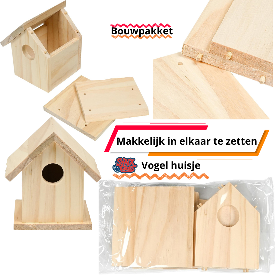 Synx Tools Vogelhuisje Hout - Vogelartikelen - Vogels accessoires