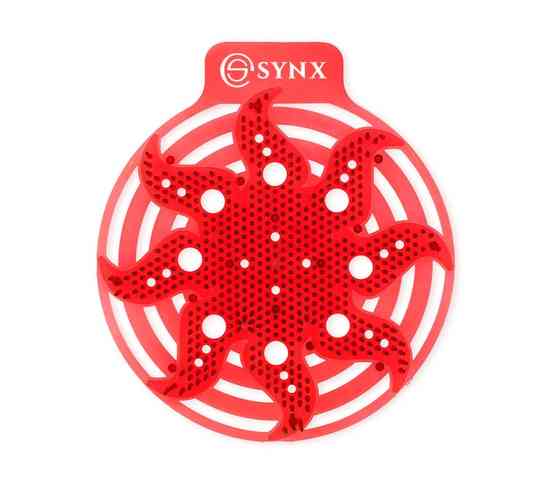 Synx Tools Powerscreen Urinoir Matje Rood 1 Stuks - Meloen met Geur - Anti spat mat WC - Toilet Mat - Frisse Geur - Anti Splash Mat - Wc Rooster - Urinoirrooster