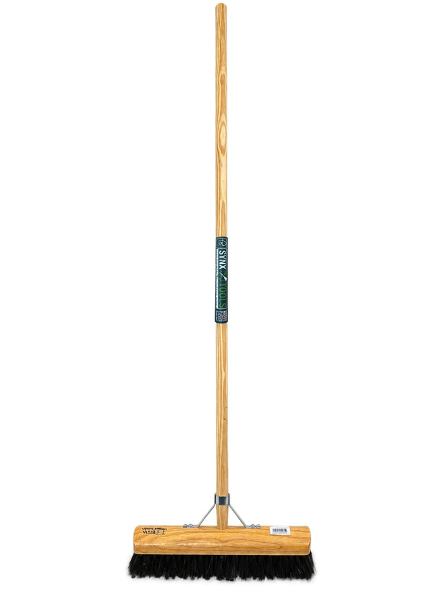 Synx Tools zachte paardenhaar bezem 40 cm met houten steel van 150 cm voor gladde binnenvloeren