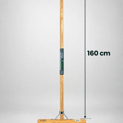 Synx Tools zaalveger 40 cm met paardenhaar mix en lange 150 cm bezemsteel voor binnengebruik