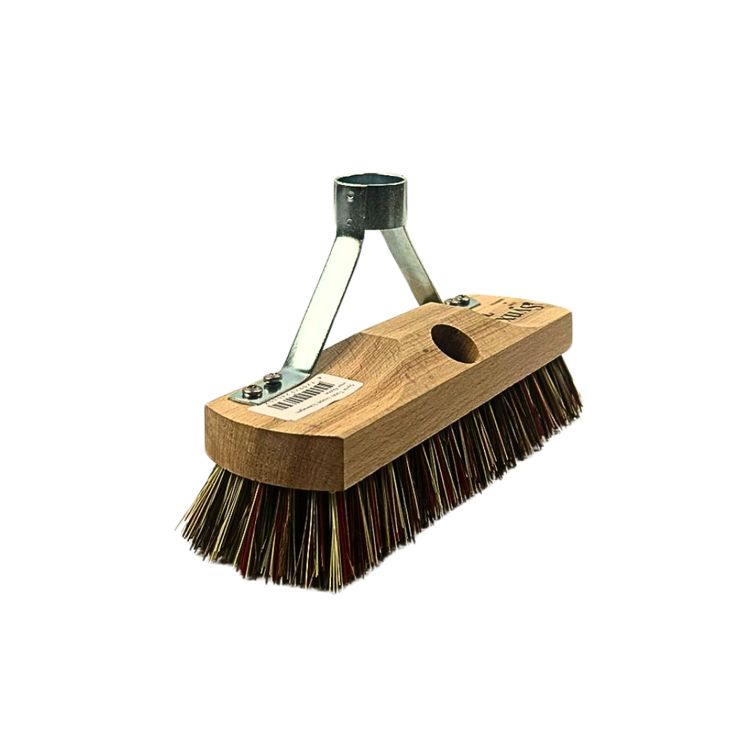 Close-up extra harde natuurvezels en nylon van badkamer borstel