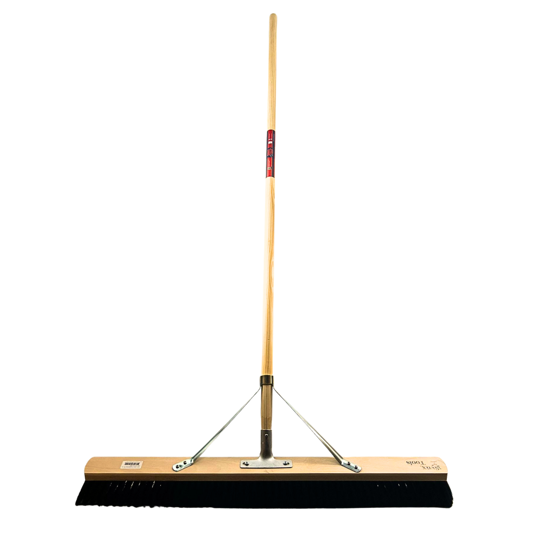 Synx Tools Zaalveger 100cm Paardenhaar - Zachte bezem - bezems - Met Steel 150cm