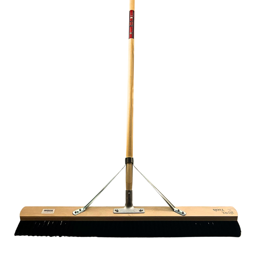 Synx Tools Zaalveger 100cm Paardenhaar - Zachte bezem - bezems - Met Steel 150cm