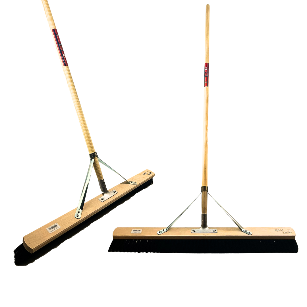 Synx Tools Zaalveger 100cm Paardenhaar - Zachte bezem - bezems - Met Steel 150cm