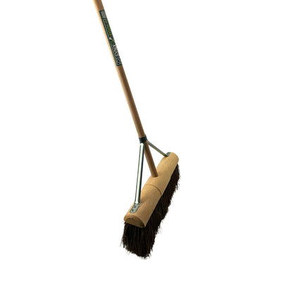 Synx Tools Wegenbouwbezem 45 cm - Straatbezem / Stadsbezem - Harde natuurvezels - veger - Bezems buitenbezem - Steel 150cm