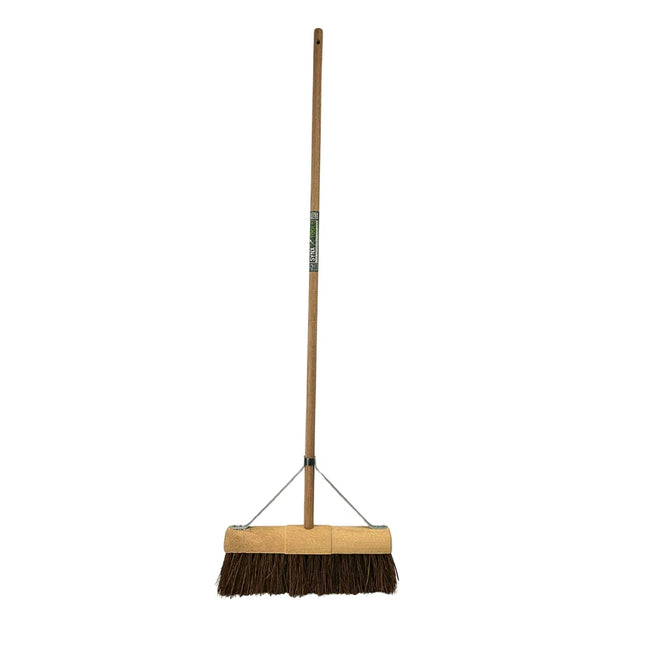 Synx Tools Wegenbouwbezem 45 cm - Straatbezem / Stadsbezem - Harde natuurvezels - veger - Bezems buitenbezem - Steel 150cm