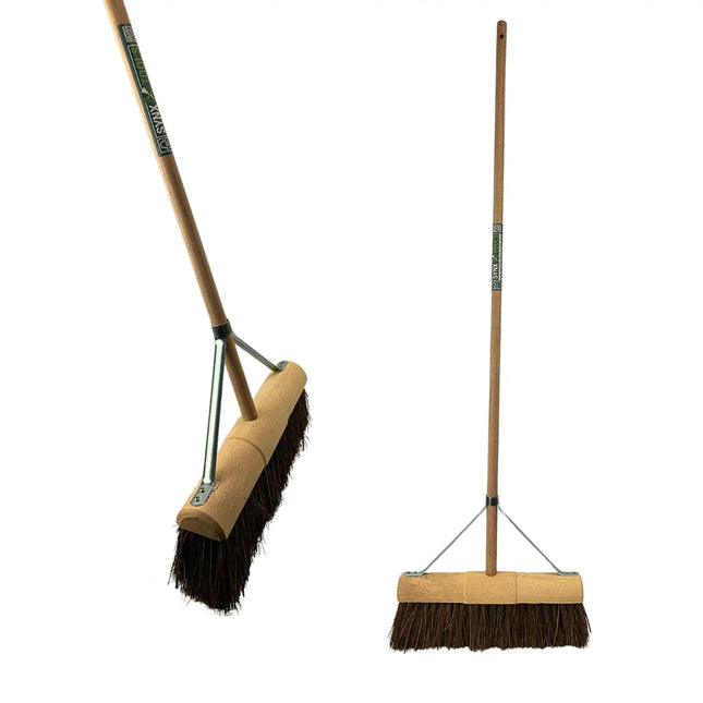 Synx Tools Wegenbouwbezem 45 cm - Straatbezem / Stadsbezem - Harde natuurvezels - veger - Bezems buitenbezem - Steel 150cm
