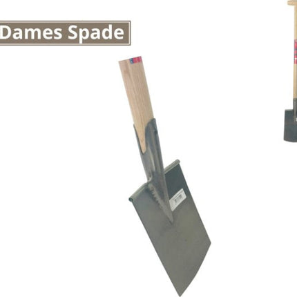 Dames Spade met essenhout steel en opstapje