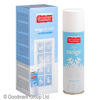 Sneeuwspray met Kerst Raamsjablonen Set  - spuitsneeuw - sneeuwversiering (8 stuks, 150 ml)