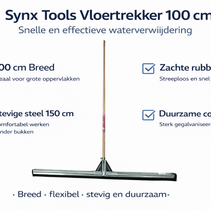 Synx Tools Floor Squeegee with Handle 100 cm - With Handle 150cm
