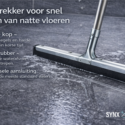 Synx Tools Vloertrekker Zwart Synthetisch Rubber 60cm - Zonder Steel