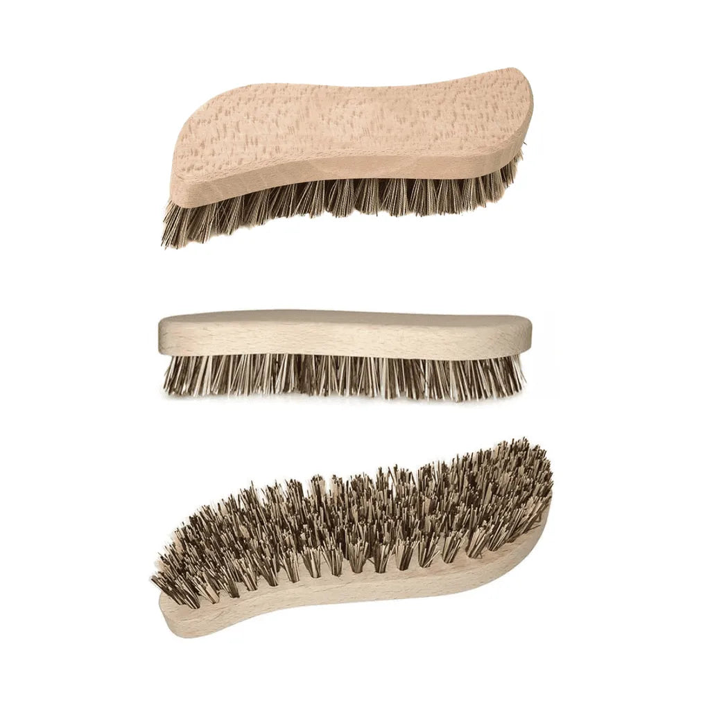 Synx Tools Schrobbezem Union Luiwagen + Werkhandborstel & Vloertrekker 100 cm set van 2 – Harde haren – Duurzame houten steel – Streeploos resultaat – Lengte 150 cm