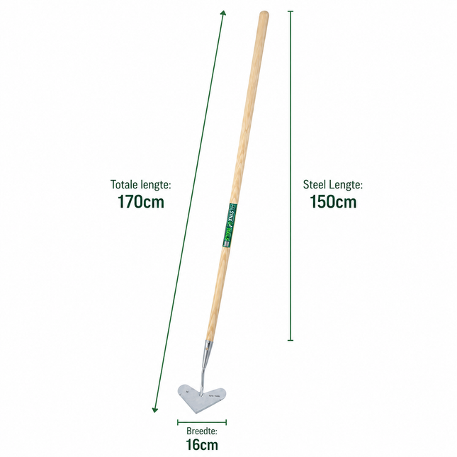 Hartschoffel 16 cm voor onkruid verwijderen in tuin en moestuin