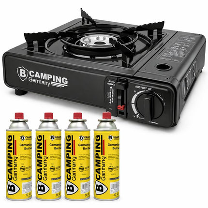 Campingkooktoestel inclusief 4 gasflesjes