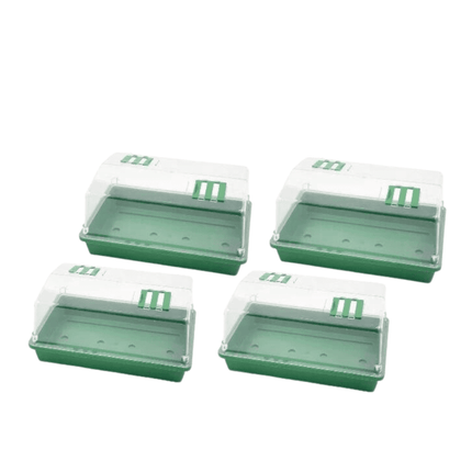 4x stuks kweekbakjes met deksel Propagator/moestuinbak