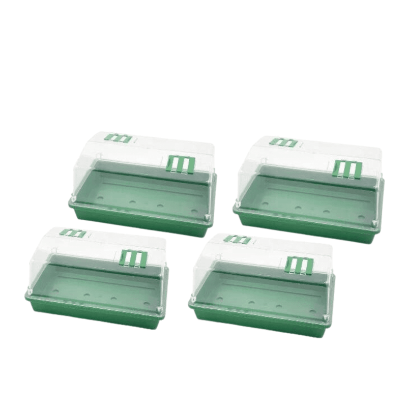 4x stuks kweekbakjes/kweekkastjes met deksel 18 x 38 x 24 cm - Propagator/moestuinbak