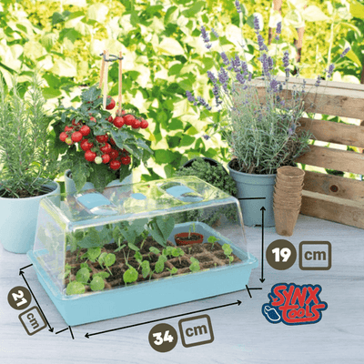 Synx Tools Kweekbak kweekkastje met deksel 37,5 cm - Tuinieren/Moestuinbak - Moestuin artikelen - Tuin benodigdheden - Vensterbank