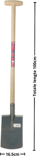 Lichtgewicht damesspade totale lengte 100 cm en een breedte van 16,5 cm