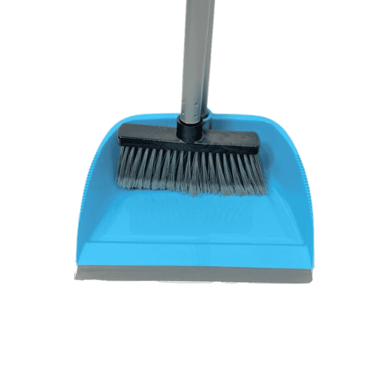 Synx Tools Stoffer & Blik Maria Baby Blauw Set - Stoffer Blik set - Stoffer en blik open model met lange stelen - Bezem / Veger en blik