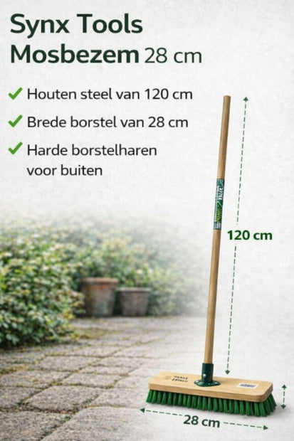 Mosbezem Synx Tools 28 cm met houten steel 120 cm