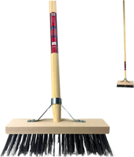 staaldraadbezem met houten steel 150 cm – buitenbezem