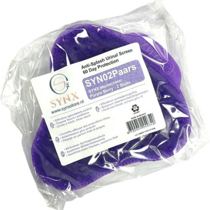 paarse urinoirrooster in een plastic verpakking 