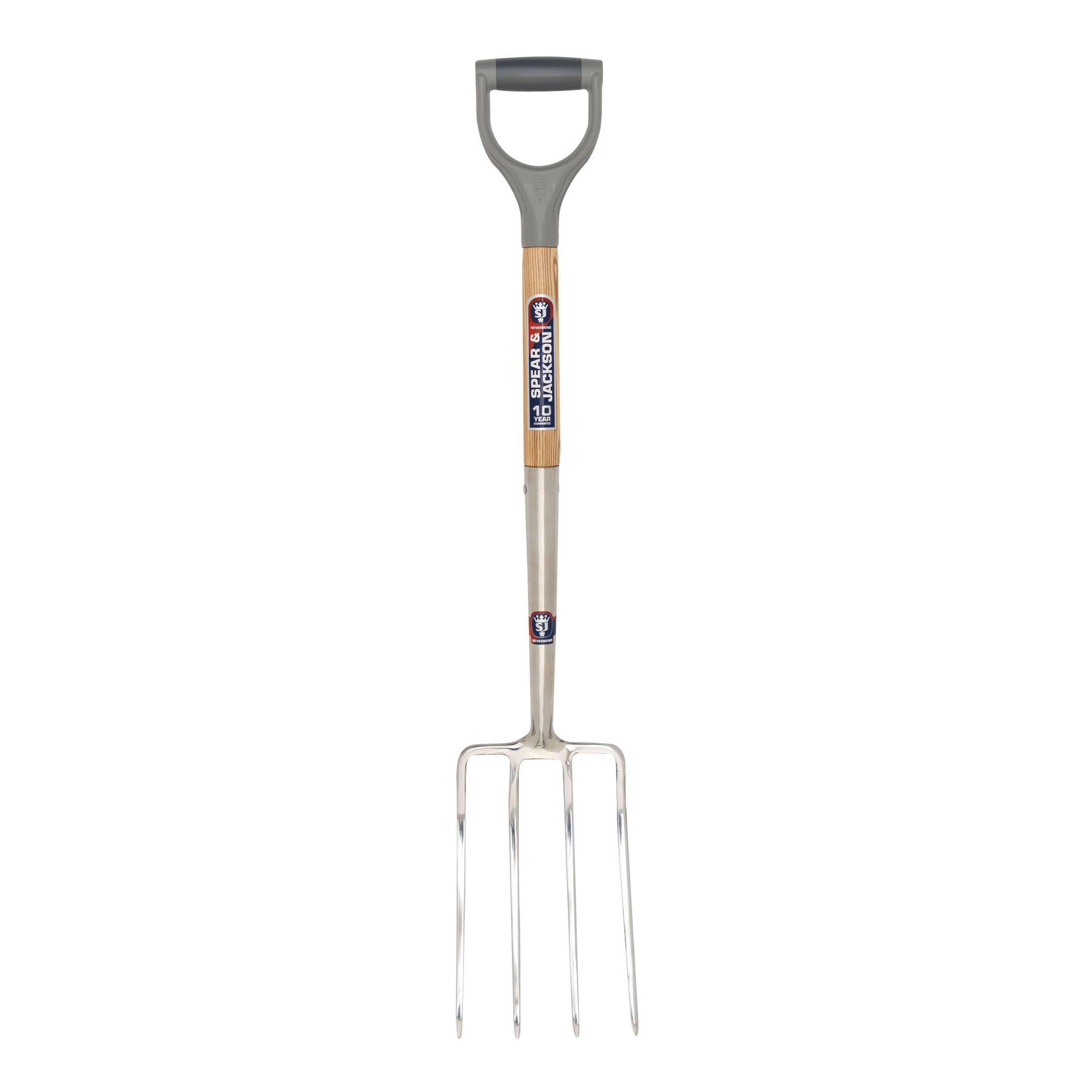 Spear & Jackson Neverbend Stainless spitvork met roestvrijstalen kop voor zwaar graafwerk