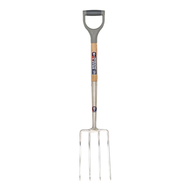 Spear & Jackson Neverbend Stainless spitvork met roestvrijstalen kop voor zwaar graafwerk