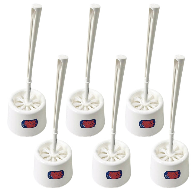 Synx Tools Brosse de toilette Blanc lot de 6 pièces - Brosses de toilette - porte-rouleau de papier toilette - brosse de toilette avec support - porte-brosse de toilette - 100% recyclé