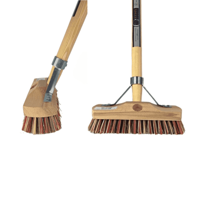 Synx Tools Union Luiwagen mix Nylon extra hard 22cm - Tegel Bezem Schrobber- Bezemsteel - Schoonmaakbezem - Schrobborstels - Bezems Met Steel 150 cm
