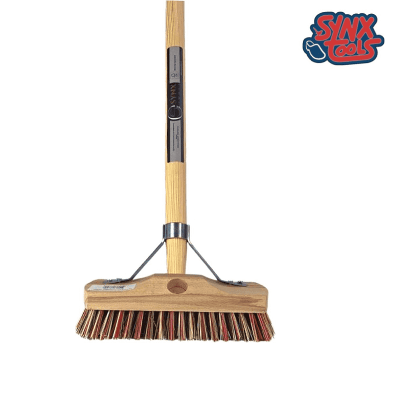 Synx Tools Union Luiwagen mix Nylon extra hard 22cm - Tegel Bezem Schrobber- Bezemsteel - Schoonmaakbezem - Schrobborstels - Bezems Met Steel 150 cm