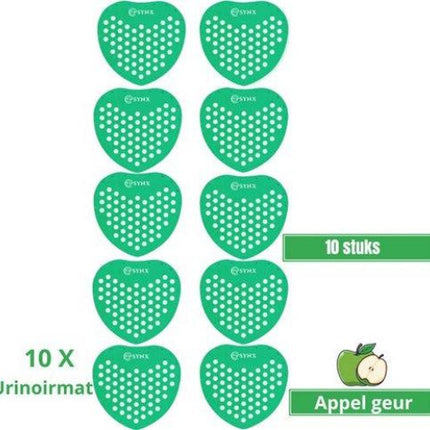 Groene urinoirmatten met appelgeur – 10 stuks
