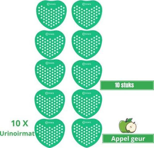 Groene urinoirmatten met appelgeur – 10 stuks