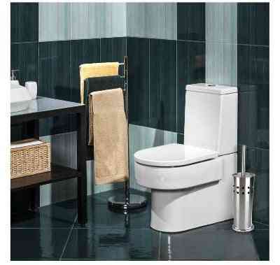 Toiletborstelhouder van Roestvrij Staal Premium 1x RVS Toiletborstel met Houder Set
