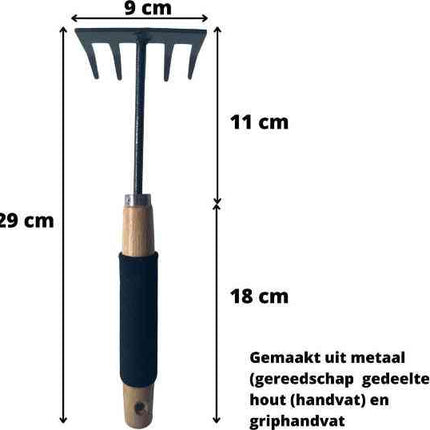 Tuingereedschap set - hark, tuinschepje en schoffel
