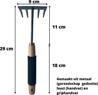 Tuingereedschap set - hark, tuinschepje en schoffel