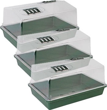 3x Kweekbakken/Kweekkasten 38x24x18 cm - Tuinieren/Moestuin